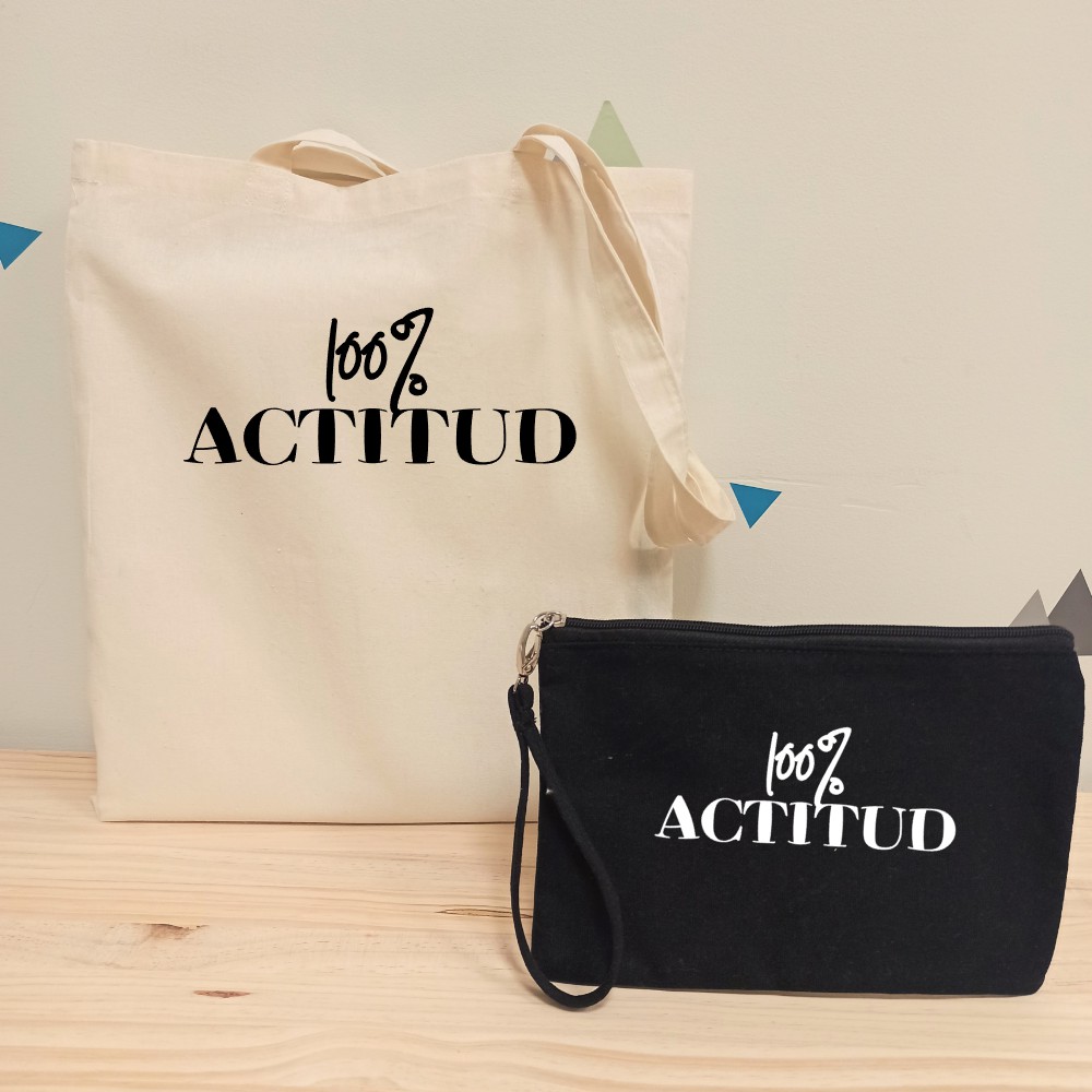 Conjunto Totebag y portatodo 100% Actitud