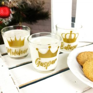 Vasos de leche personalizados para los reyes magos